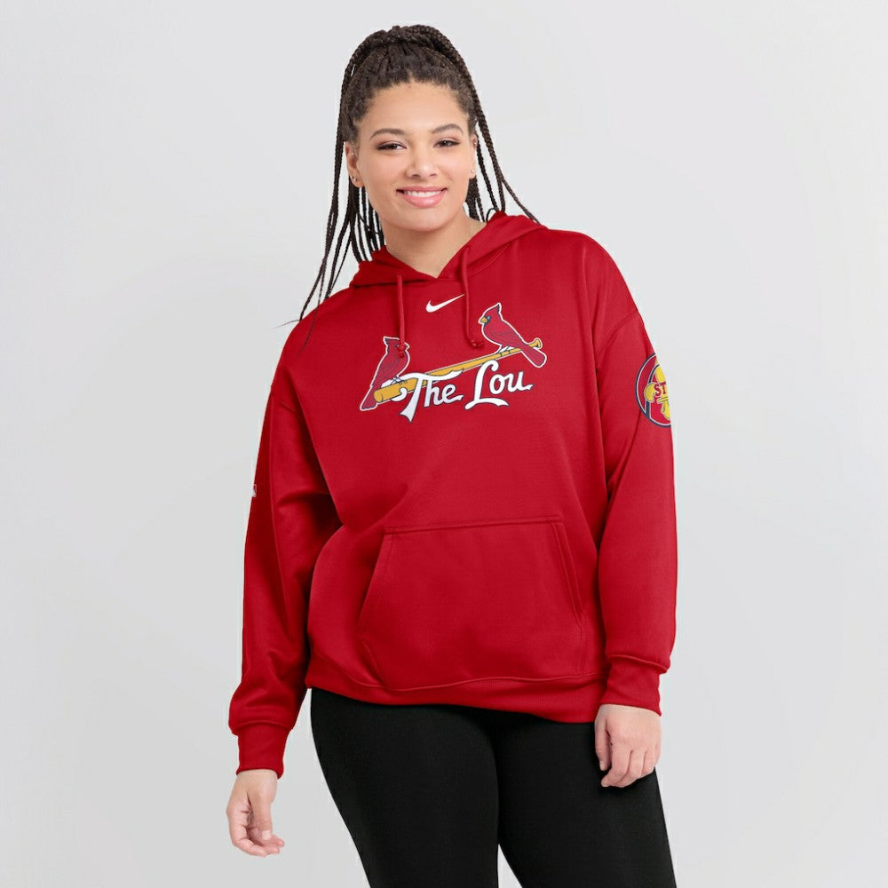 St. Louis Cardinals Women's 2024 City Connect Authentic Collection Practice Performance Pullover Hoodie - Red | Nike