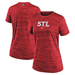 St. Louis Cardinals Women's 2024 City Connect Authentic Collection Practice Velocity T-Shirt - Red | Nike
