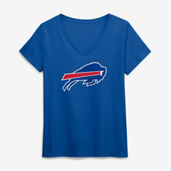 Buffalo Bills Logo Athletic Women's Primary Logo V-Neck T-Shirt - Royal sale