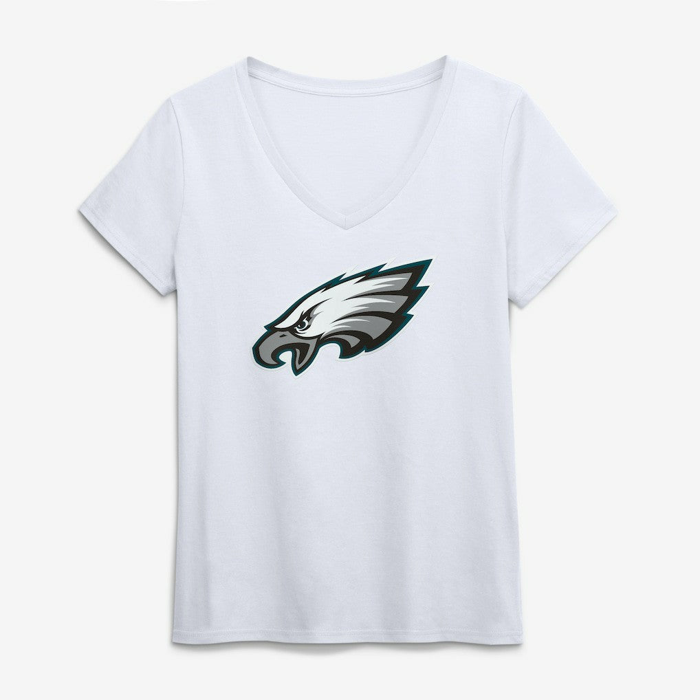 Philadelphia Eagles Logo Athletic Women's Primary Logo V-Neck T-Shirt - White cheap