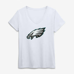 Philadelphia Eagles Logo Athletic Women's Primary Logo V-Neck T-Shirt - White cheap