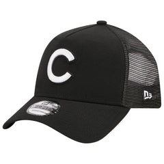 Chicago Cubs A-Frame 9FORTY Trucker Adjustable Hat - Black | New Era