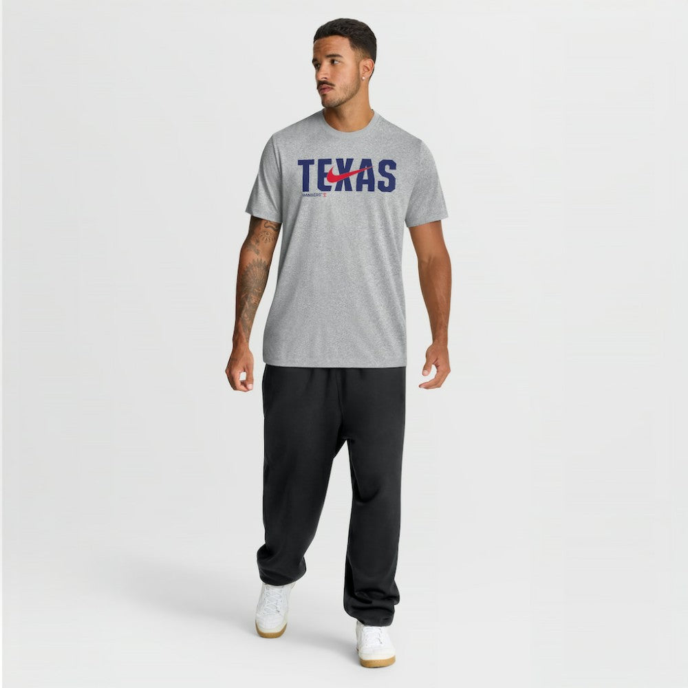 Texas Rangers Swoosh Legend Dri-FIT T-Shirt - Heather Gray | Nike