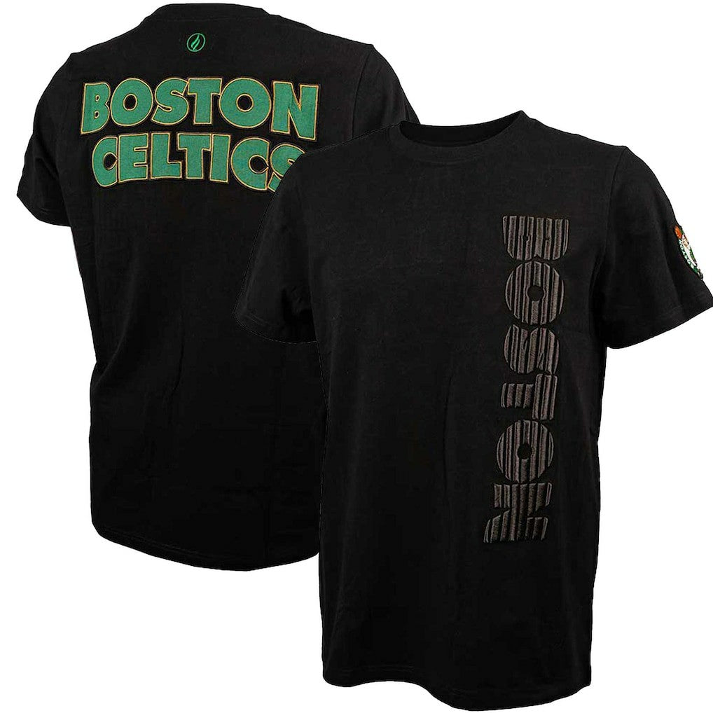 Boston Celtics FISLL 3D Puff Print Sliced Logo T-Shirt - Black on sale