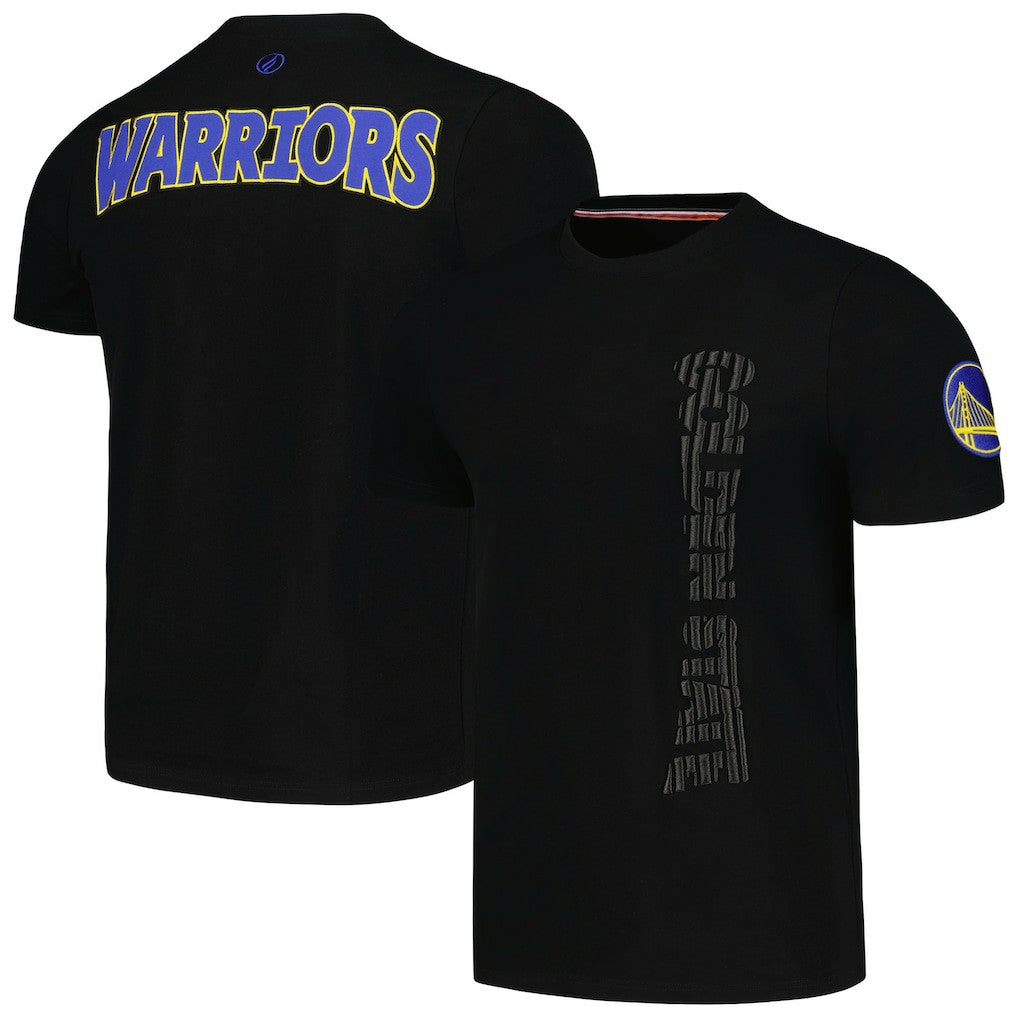 Golden State Warriors FISLL 3D Puff Print Sliced Logo T-Shirt sale - Black discount