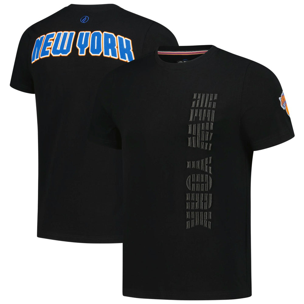 New York Knicks FISLL 3D Puff Print Sliced Logo T-Shirt - Black sale
