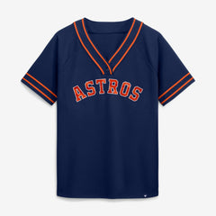 Houston Astros Women's Diva Race Ahead Raglan V-Neck T-Shirt - Navy