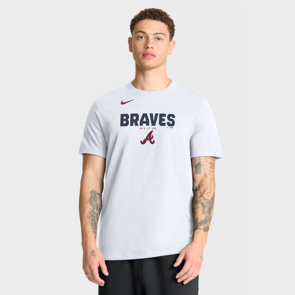 Atlanta Braves Bold Team Name T-Shirt - White | Nike