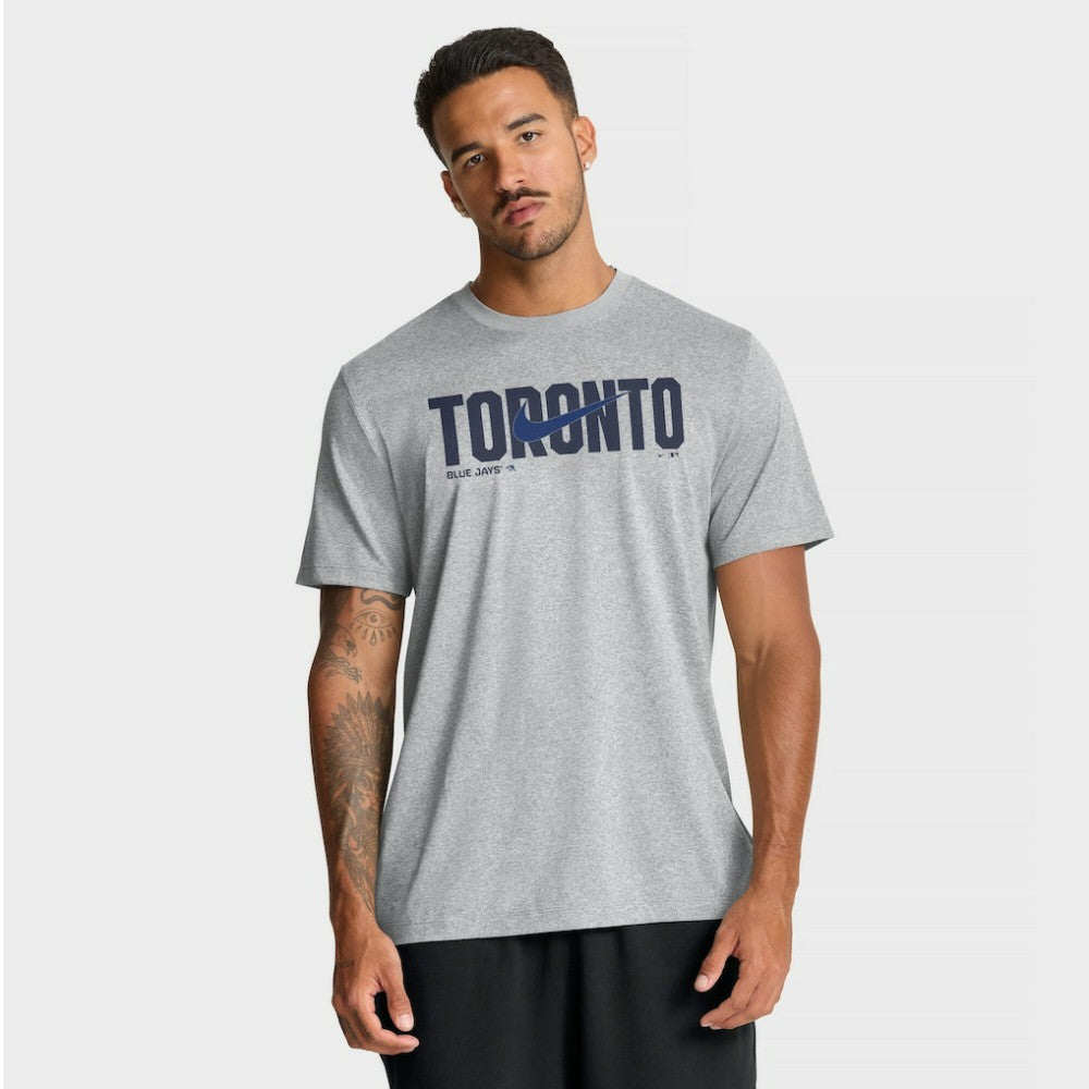 Toronto Blue Jays Swoosh Legend Dri-FIT T-Shirt - Heather Gray | Nike