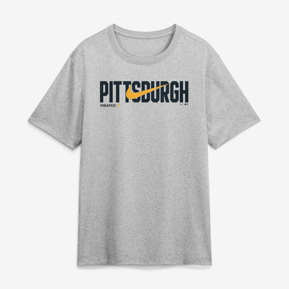 Pittsburgh Pirates Swoosh Legend Dri-FIT T-Shirt - Heather Gray | Nike