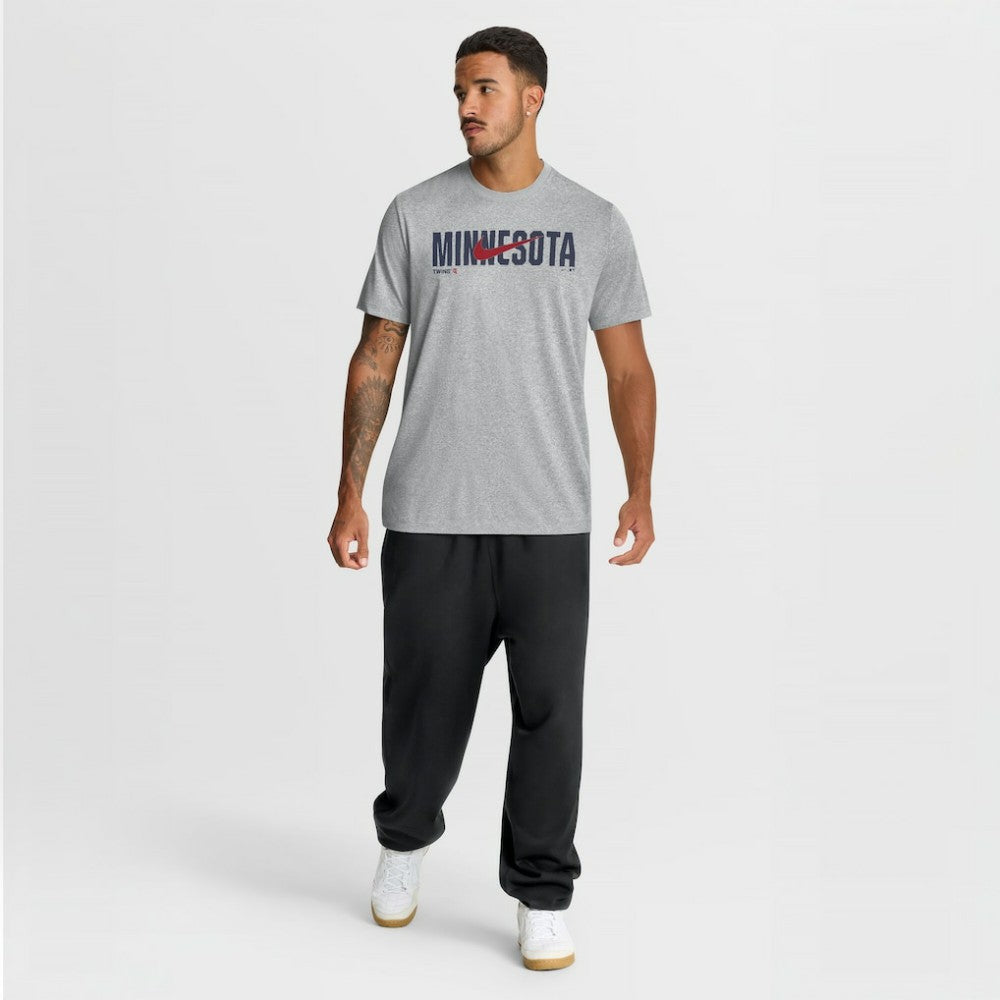 Minnesota Twins Swoosh Legend Dri-FIT T-Shirt - Heather Gray | Nike