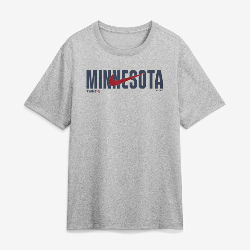 Minnesota Twins Swoosh Legend Dri-FIT T-Shirt - Heather Gray | Nike