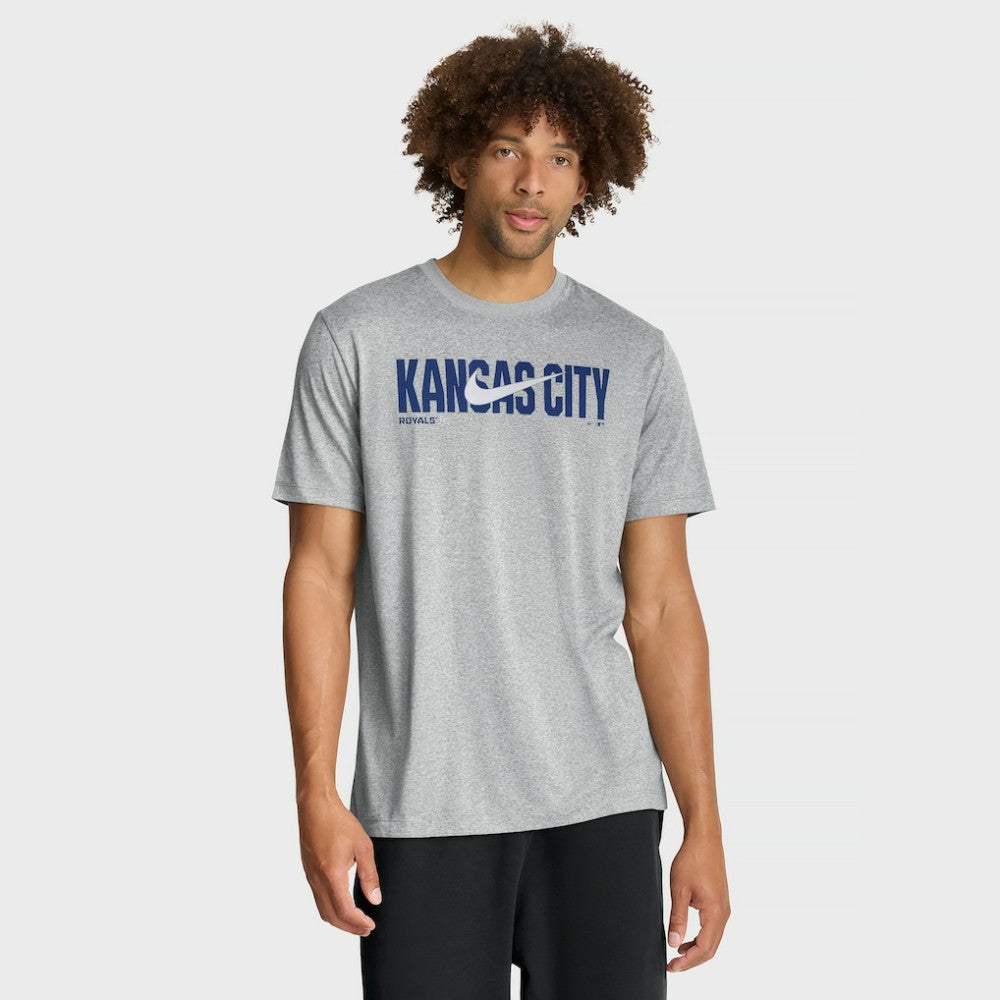 Kansas City Royals Swoosh Legend Dri-FIT T-Shirt - Heather Gray | Nike