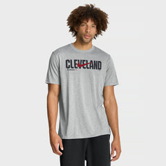 Cleveland Guardians Swoosh Legend Dri-FIT T-Shirt - Heather Gray | Nike