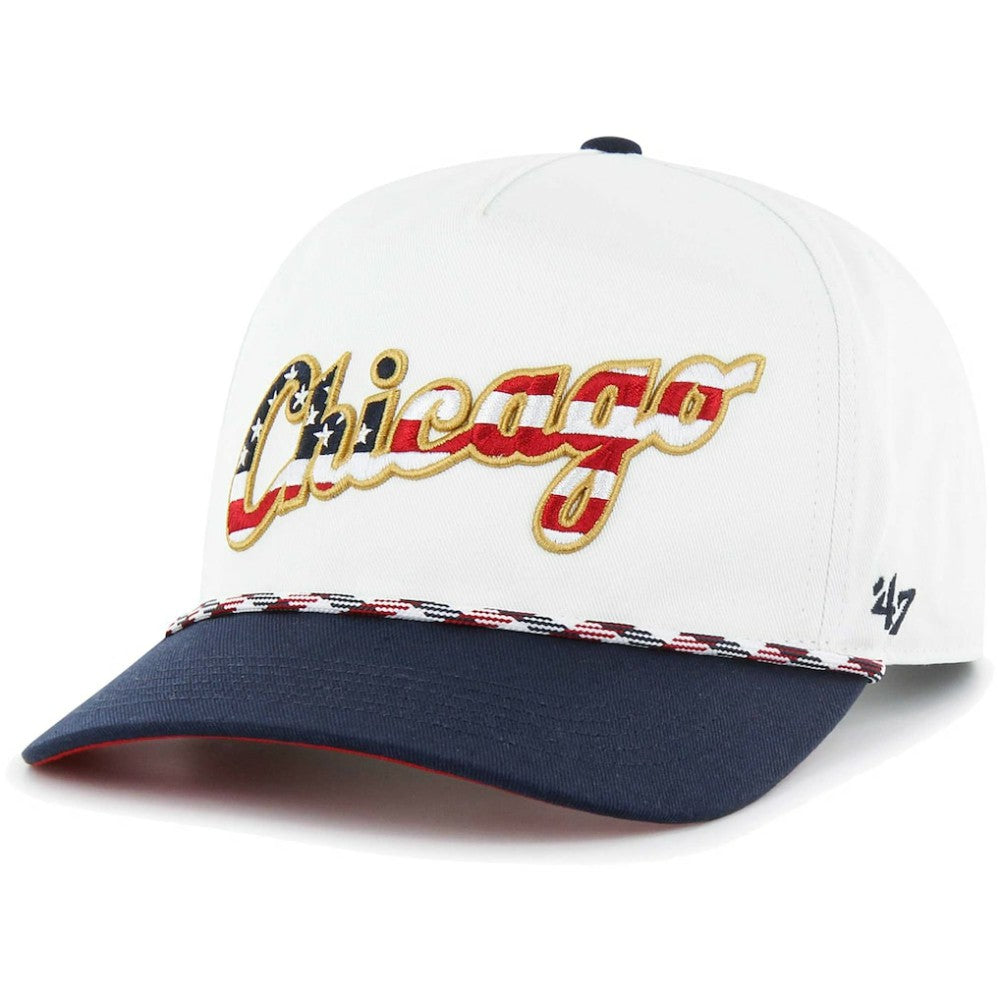 Chicago White Sox Flag Script Hitch Snapback Hat - White | 47 brand