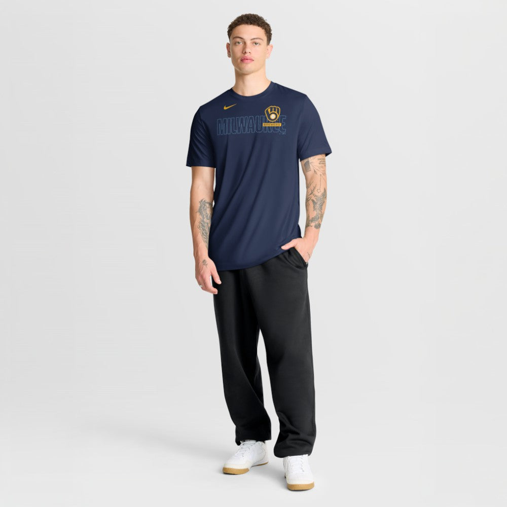 Milwaukee Brewers Knockout Team Legend Dri-FIT T-Shirt - Navy | Nike