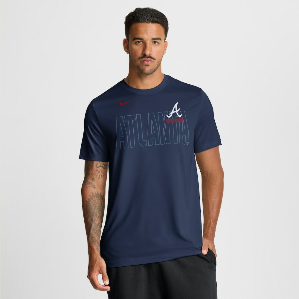 Atlanta Braves Knockout Team Legend Dri-FIT T-Shirt - Navy | Nike