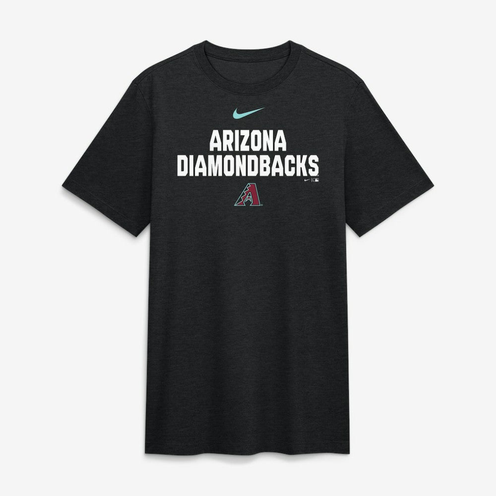 Arizona Diamondbacks Stacked Tri-Blend T-Shirt - Heather Black | Nike