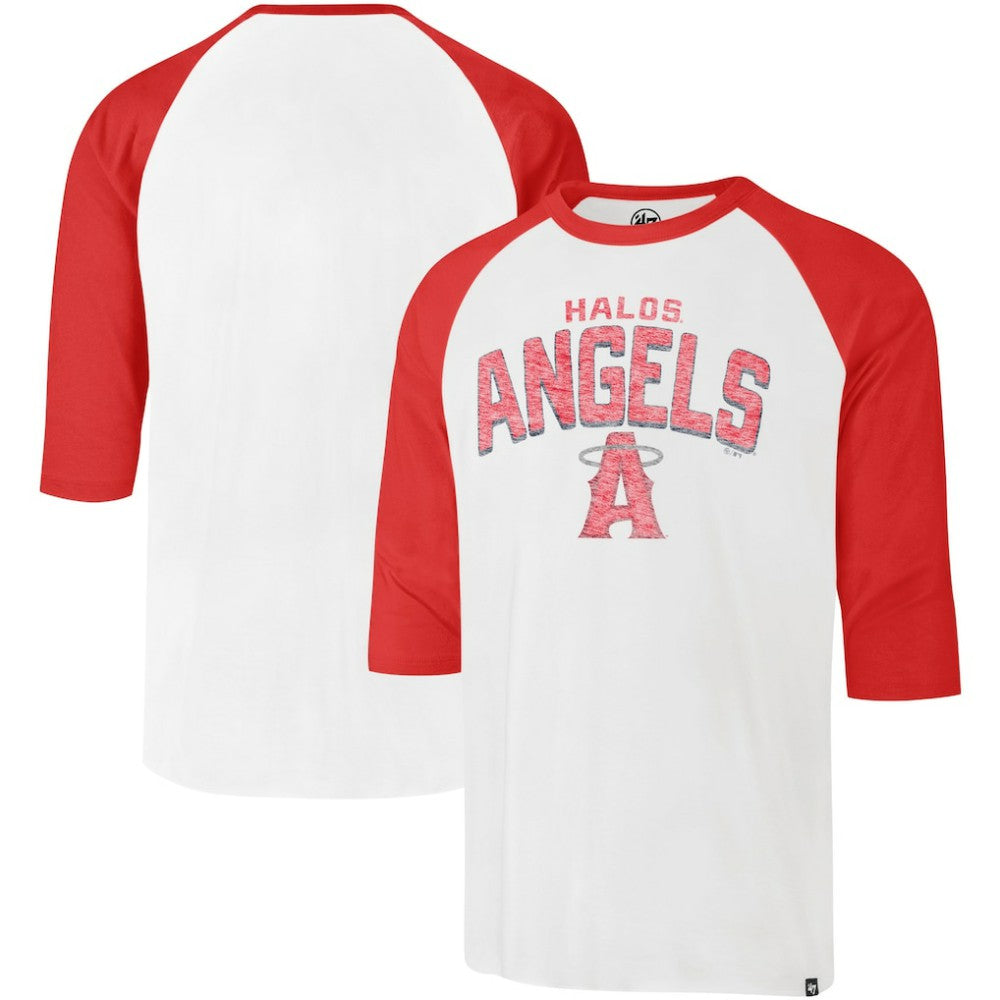 Los Angeles Angels City Connect Crescent Franklin Raglan 3/4-Sleeve T-Shirt - Cream | 47 brand