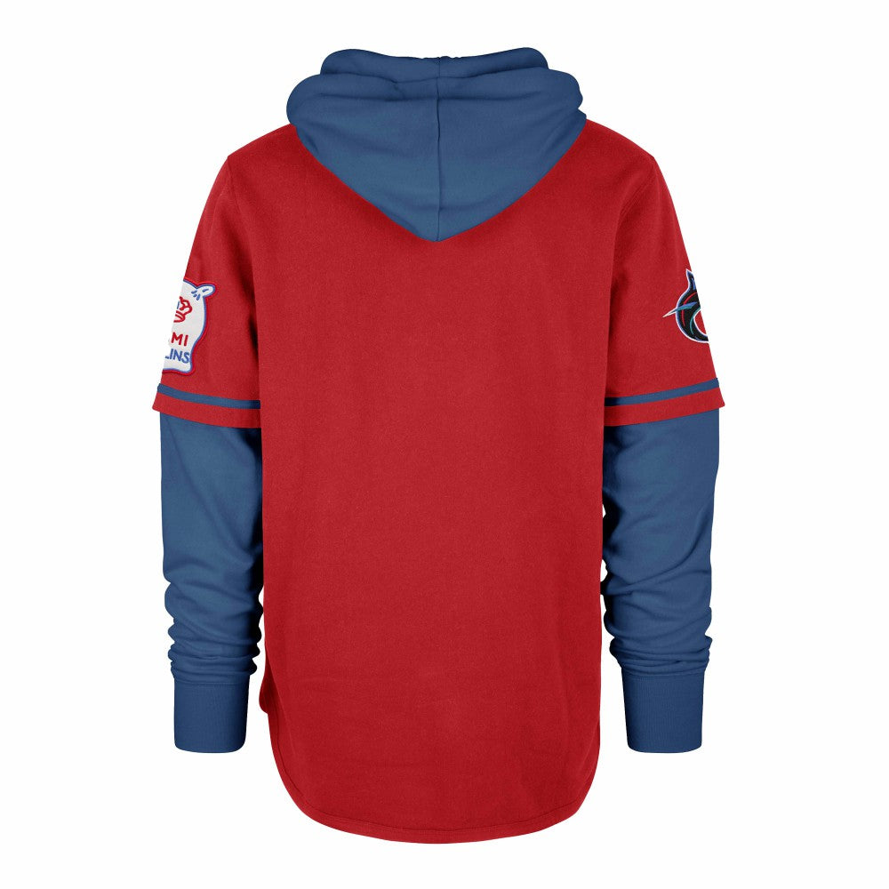 Miami Marlins City Connect Trifecta Shortstop Pullover Hoodie - Red | 47 brand
