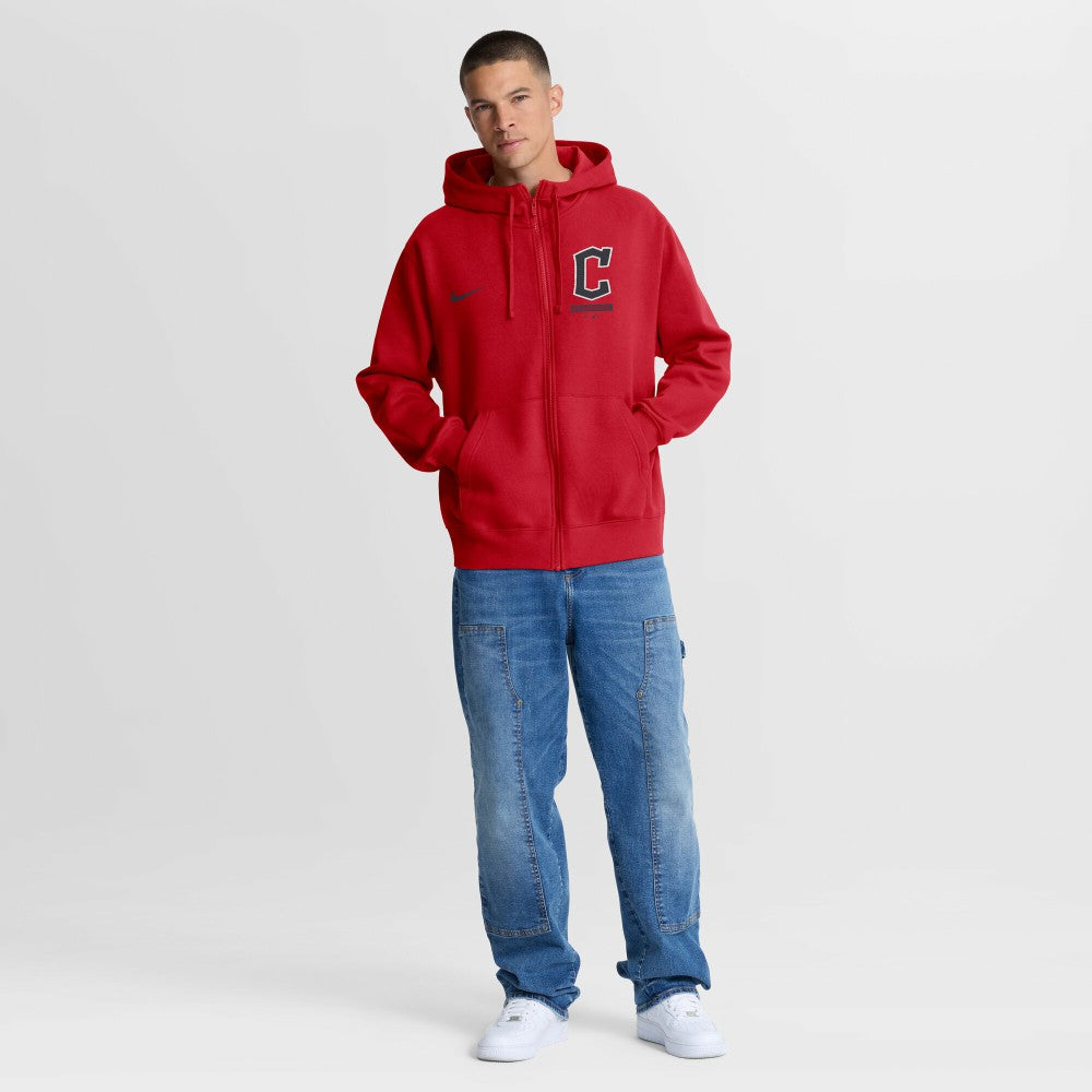 Cleveland Guardians Primetime Lockup Full-Zip Hoodie - Red | Nike