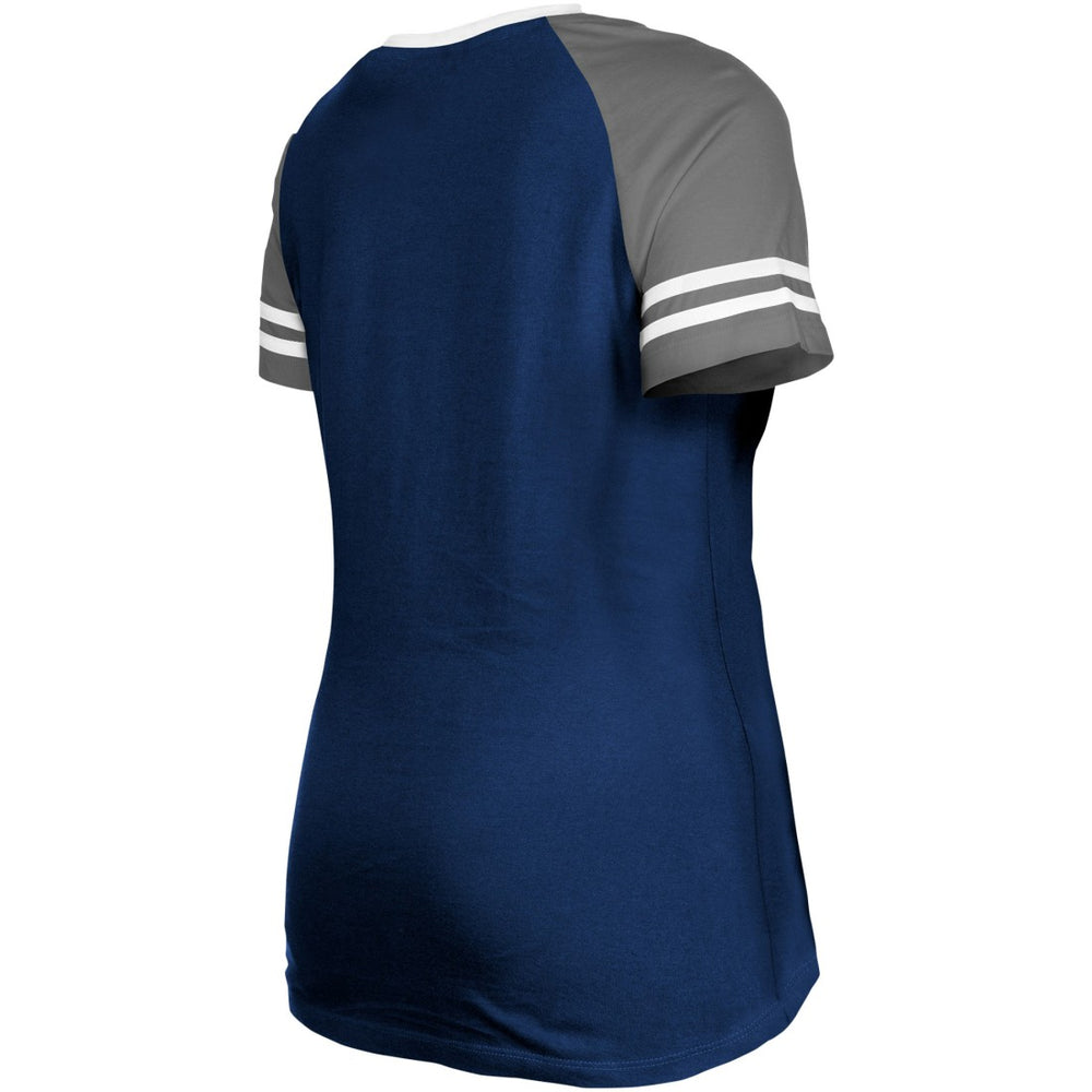 Dallas Cowboys New Era Women's Raglan Lace-Up T-Shirt - Navy cheap