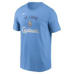 St. Louis Cardinals Early Innings Stack T-Shirt - Light Blue | Nike