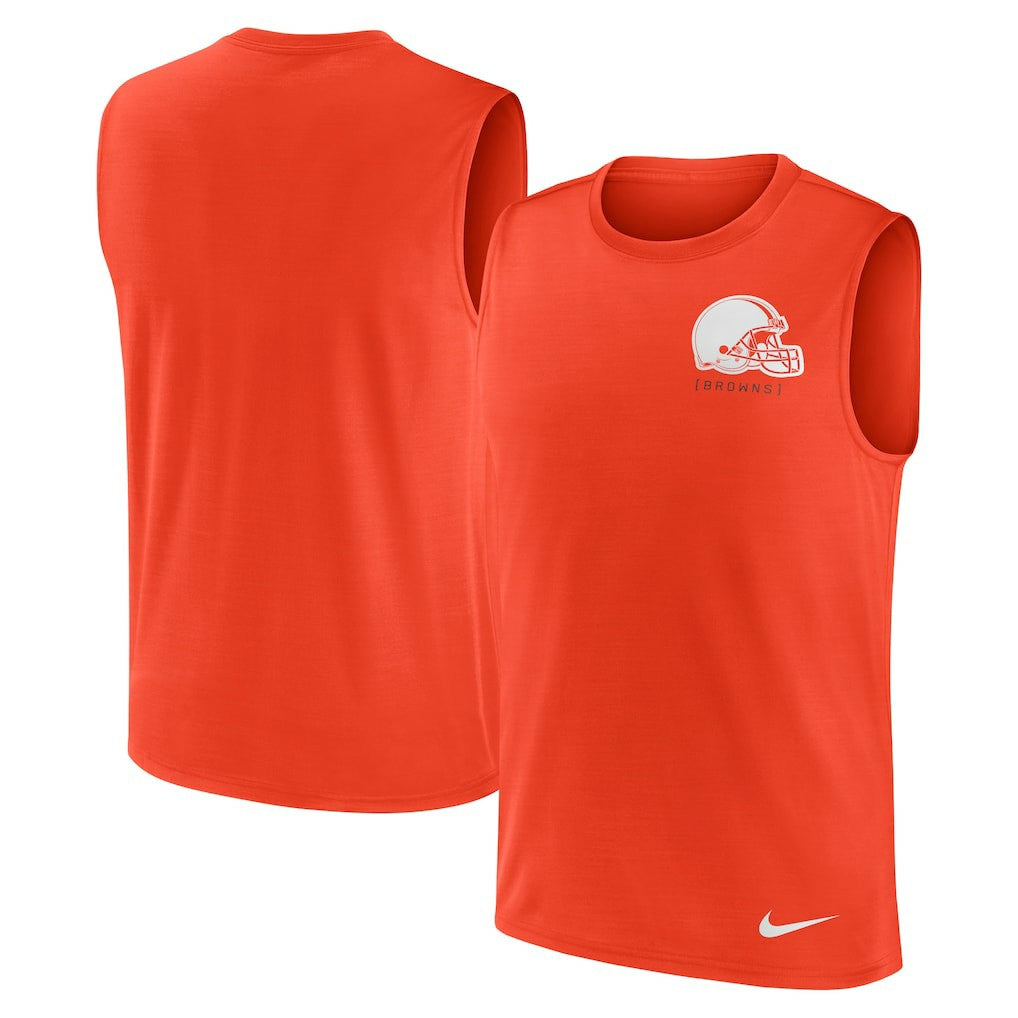 Cleveland Browns Large Logo Lightweight Dri-FIT Muscle Tank Top - Orange | Nike on sale