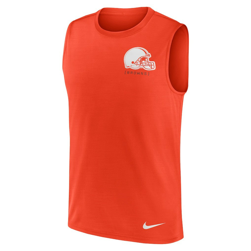 Cleveland Browns Large Logo Lightweight Dri-FIT Muscle Tank Top - Orange | Nike on sale