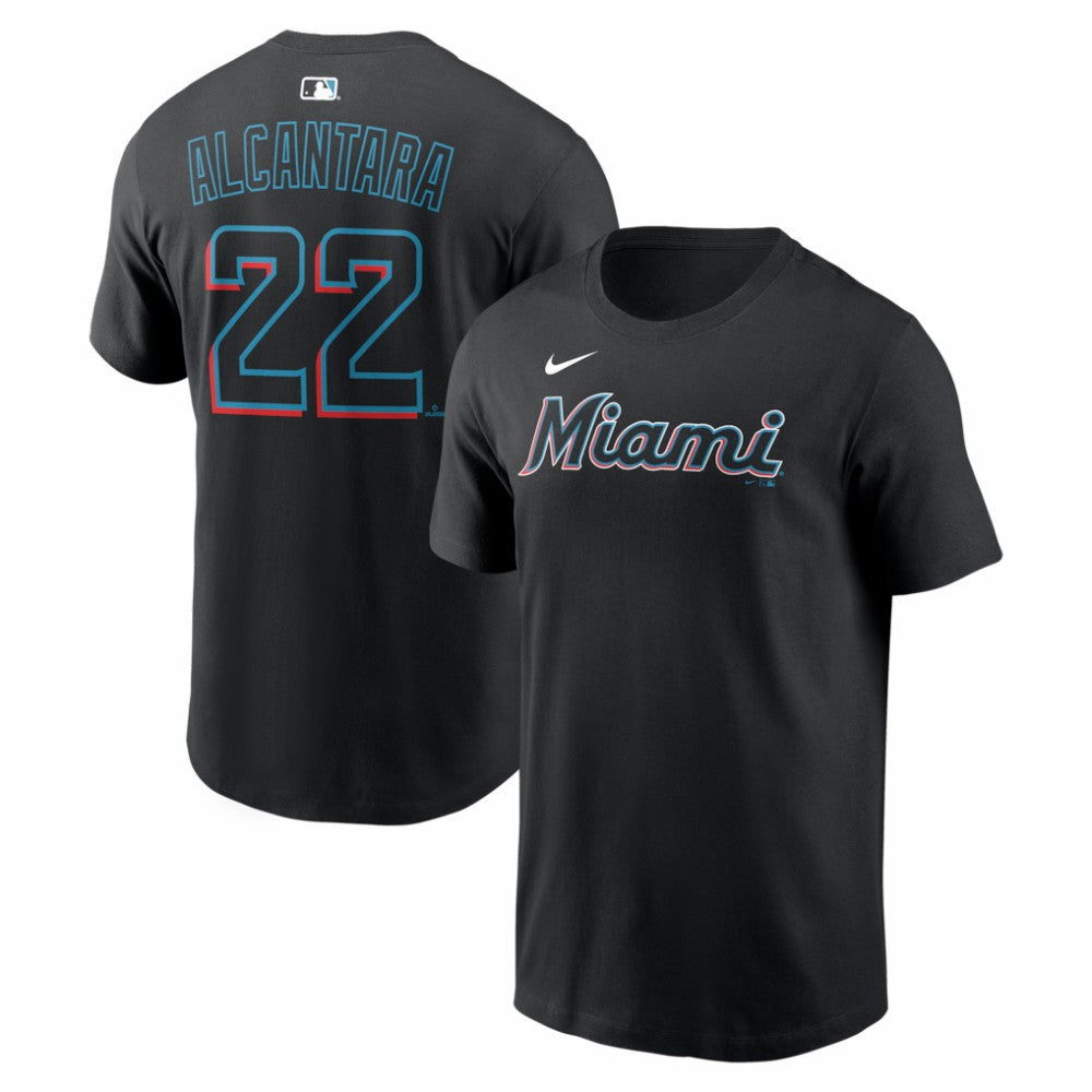 Sandy Alcantara Miami Marlins Home Name & Number T-Shirt - Black | Nike
