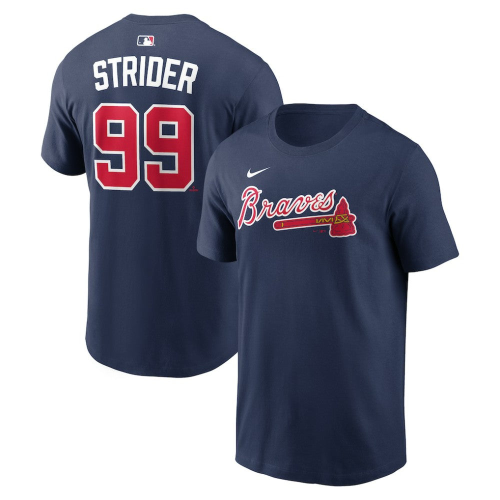 Spencer Strider Atlanta Braves Name & Number T-Shirt - Navy | Nike