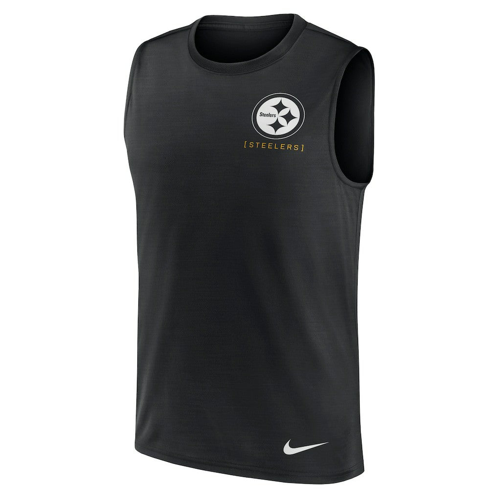 Pittsburgh Steelers Large Logo Lightweight Dri-FIT Muscle Tank Top - Black | Nike for sale