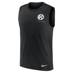 Pittsburgh Steelers Large Logo Lightweight Dri-FIT Muscle Tank Top - Black | Nike for sale