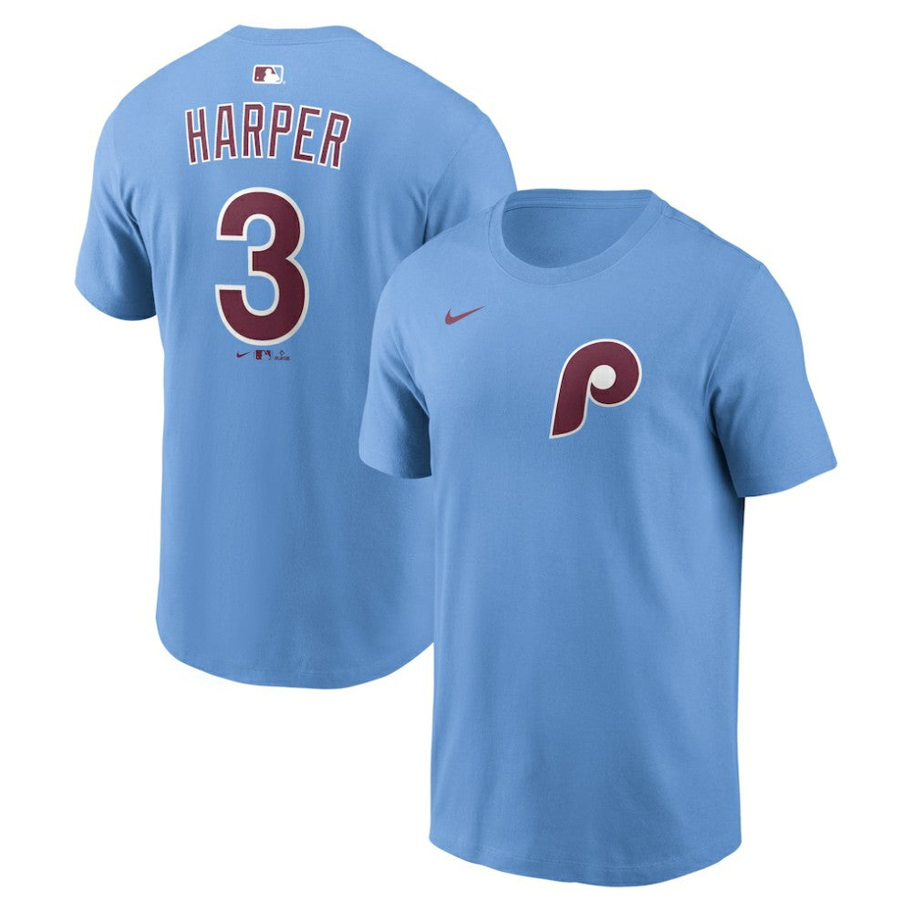 Bryce Harper Philadelphia Phillies Name & Number T-Shirt - Light Blue | Nike