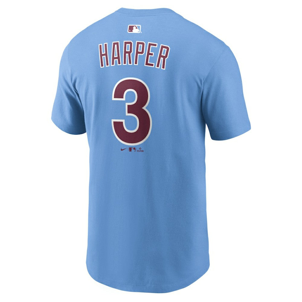 Bryce Harper Philadelphia Phillies Name & Number T-Shirt - Light Blue | Nike
