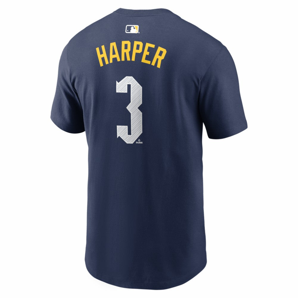 Bryce Harper Philadelphia Phillies City Connect Name & Number T-Shirt - Navy | Nike