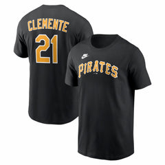 Roberto Clemente Pittsburgh Pirates Cooperstown Collection Name & Number T-Shirt - Black | Nike