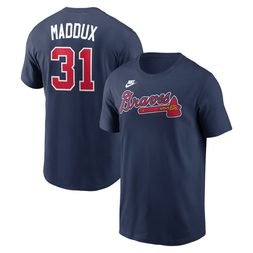 Greg Maddux Atlanta Braves Cooperstown Collection Name & Number T-Shirt - Navy | Nike