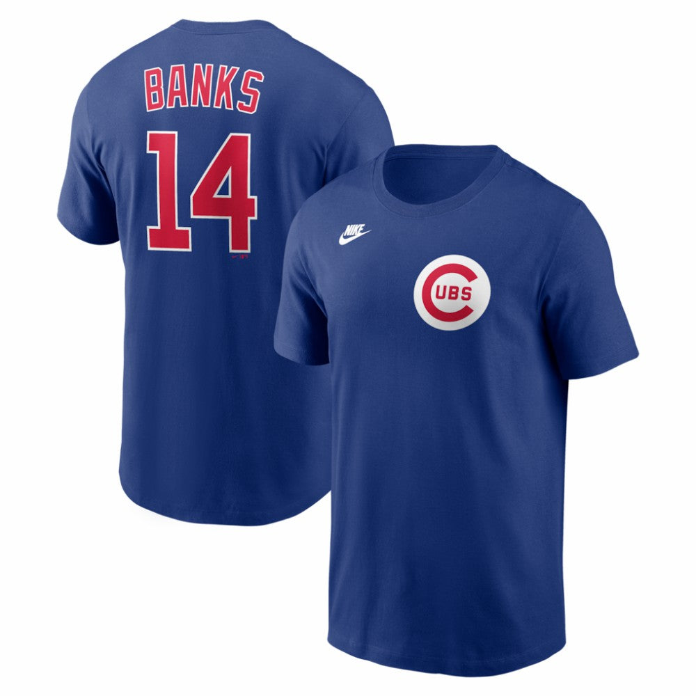 Ernie Banks Chicago Cubs Cooperstown Collection Name & Number T-Shirt - Rush Blue | Nike