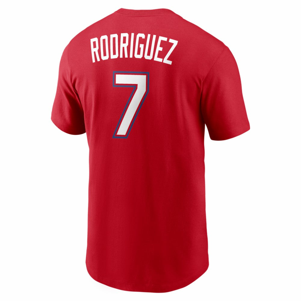 Ivan Rodriguez Texas Rangers Cooperstown Collection Name & Number T-Shirt - Red | Nike