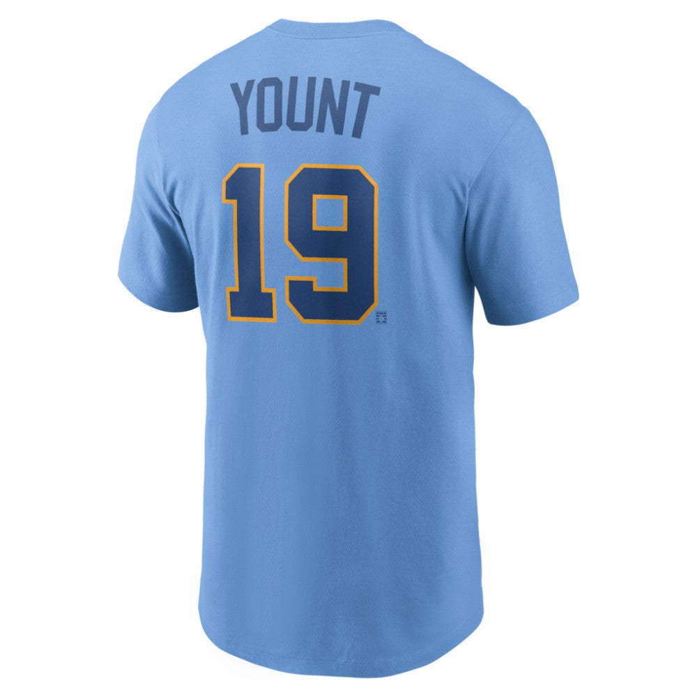 Robin Yount Milwaukee Brewers Cooperstown Collection Name & Number T-Shirt - Powder Blue | Nike