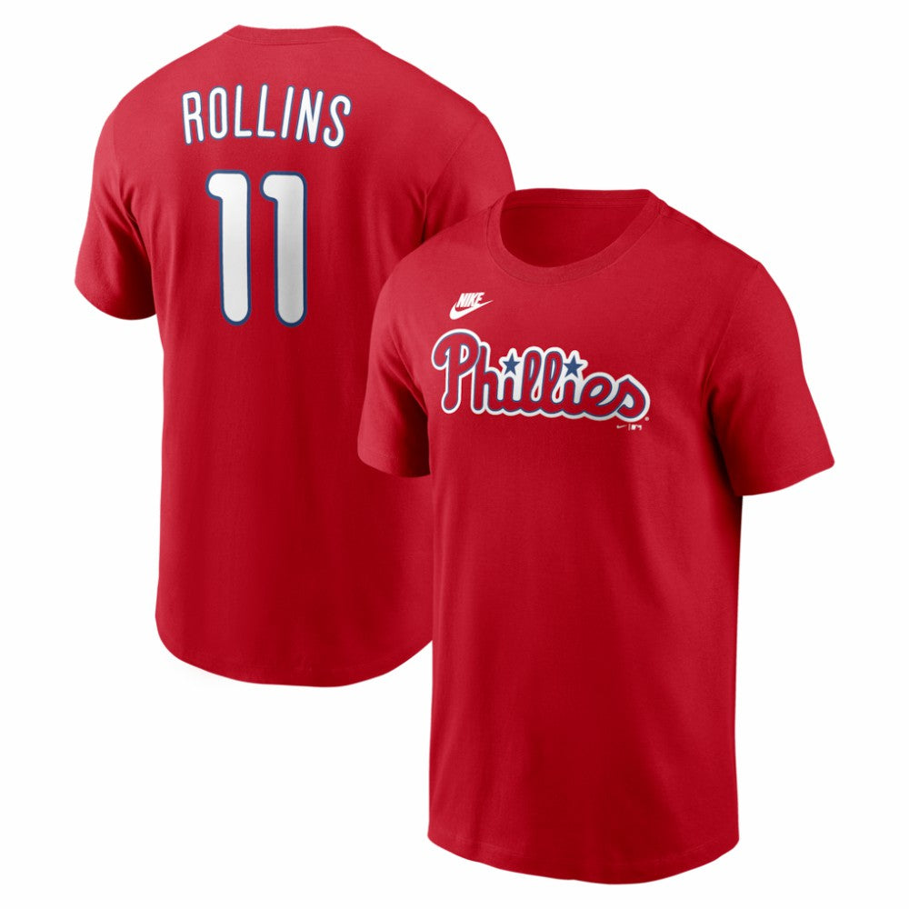 Jimmy Rollins Philadelphia Phillies Cooperstown Collection Name & Number T-Shirt - Red | Nike