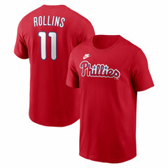 Jimmy Rollins Philadelphia Phillies Cooperstown Collection Name & Number T-Shirt - Red | Nike