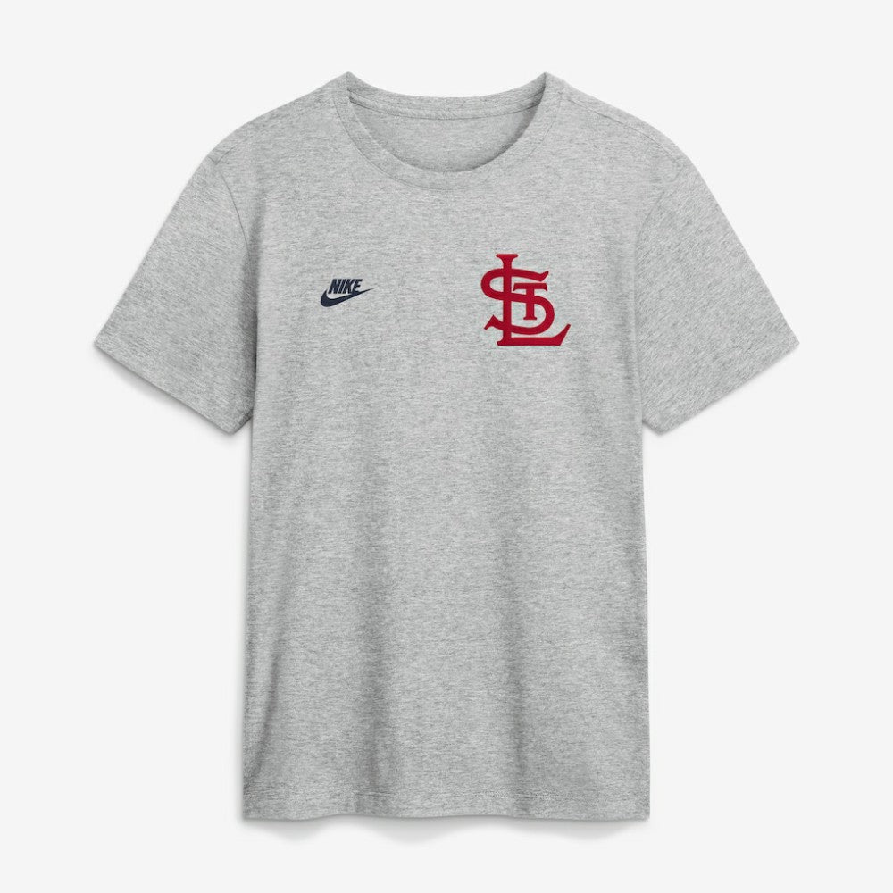 St. Louis Cardinals Cooperstown 2-Hit T-Shirt - Heather Gray | Nike
