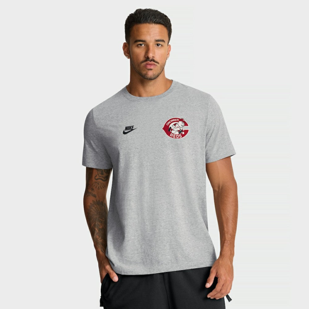 Cincinnati Reds Cooperstown 2-Hit T-Shirt - Heather Gray | Nike
