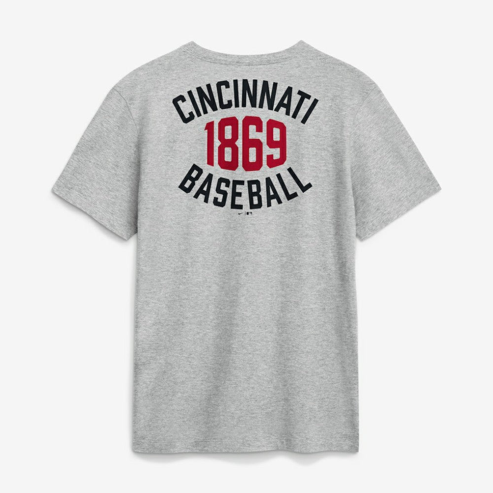 Cincinnati Reds Cooperstown 2-Hit T-Shirt - Heather Gray | Nike