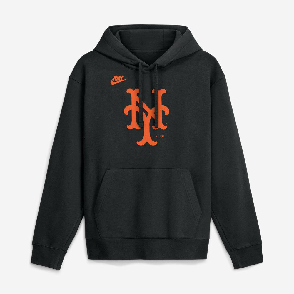 New York Mets Cooperstown Collection Logo Club Hoodie - Black | Nike