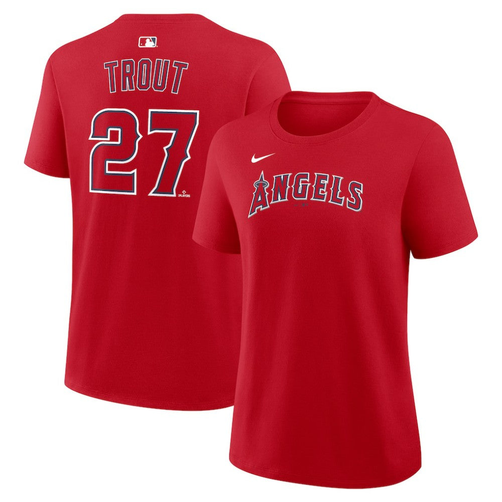 Mike Trout Los Angeles Angels Women's Name & Number T-Shirt - Red | Nike