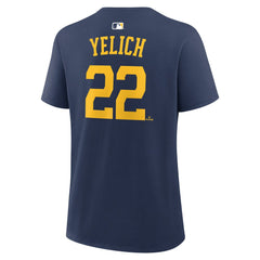 Christian Yelich Milwaukee Brewers Women's Name & Number T-Shirt - Navy | Nike