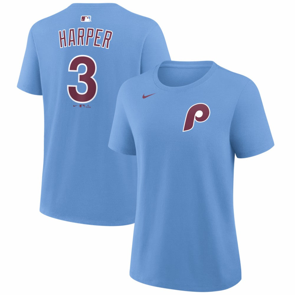 Bryce Harper Philadelphia Phillies Women's Name & Number T-Shirt - Light Blue | Nike